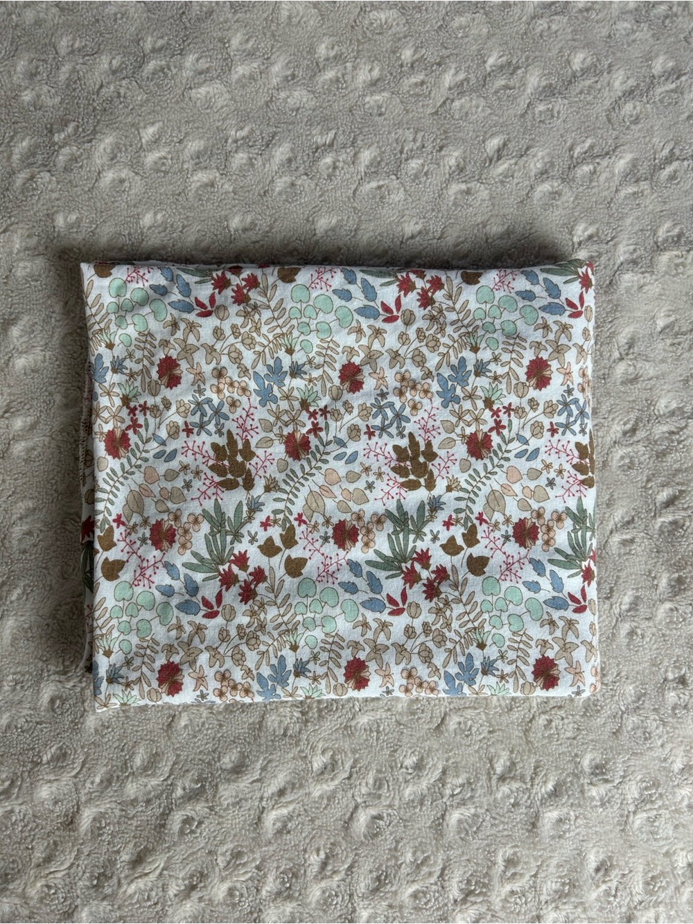 Baby Essentials Floral Leaf Swaddle Blanket Stretch Knit Tan White Green Blue
